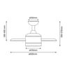 Ventilateur Plafond TICO LED 37W CCT Blanc/Pin 92cm - Image 2