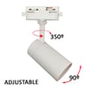 Spot sur rail - BORNE BLANC - Pour lampes GU10 / Aluminium Monophasé  - Image 4
