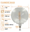 Ampoule LED filament GLOBE 7W E27 Ambre Décorative - Image 2