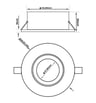 Anneau encastrable carré réglable GU10/MR16 alu - Image 2