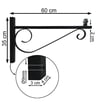 Support Mural et Colonne Modèle Forja 60cm Noir Mat - Image 2