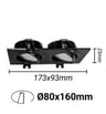 Anneau Cadre Double GU10 LED Orientable Noir - Image 2