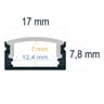 Profilé alu U saillie 2m diffuseur opale + accessoires - Image 2