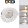 Downlight LED circulaire orientable 7W – Dimmable TRIAC – 3CCT – Blanc - Image 1