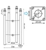Kit 4 boulons 40 cm + gabarit 22x22 cm lampadaire - Image 2
