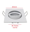 Anneau d'encastrement réglable Carré pour LED GU10 MR16 -84mm - Aluminium - Image 8