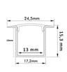 Profilé alu encastré blanc/noir LED 2m - Image 2