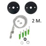 Kit suspension câble acier 2 m rosace noire - 2 unités - Image 1