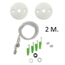 Kit suspension universel câble acier 2m x2 blanc - Image 1