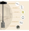 Suspension Vintage Gris Pierre E27 - Image 3