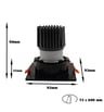 Downlight LED Carré Orientable 15W Noir CRI92 UGR13 - Image 5