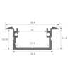 Luminaire LED linéaire encastrable – IP68 – RGB+WW – BERLIN XL – Anodisé argent – 24V - Image 6