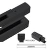 Rail Triphasé 2 Mètres - Noir | Aluminium Renforcé | Conducteurs en Cuivre / Bouchon et Alimentation inclus - Image 3