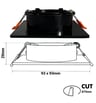 Anneau Carré Orientable GU10 LED Noir - Image 2