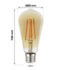 Ampoule LED Filament Vintage 8W E27 ST64 Gold Dimmable - Image 2